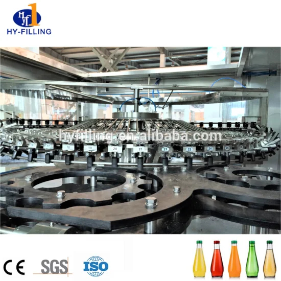 Hy-Filling Machinery Автоматическая система для мытья стеклянных бутылок, наполнения и укупорки соков с мягкой водой